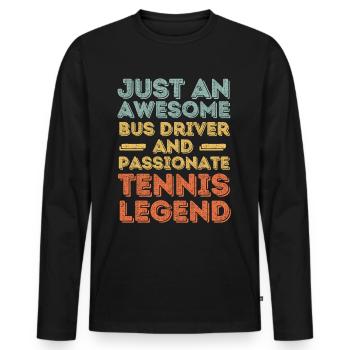 Bus driver tennis retro - Men's Premium Organic Long Sleeve Shirt - black - Front - Nico (187cm)