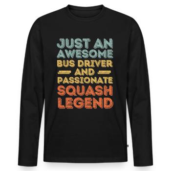 Bus driver squash retro - Men's Premium Organic Long Sleeve Shirt - black - Front - Nico (187cm)