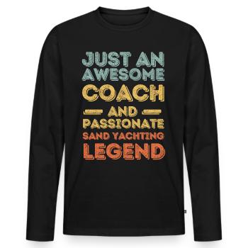 Trainer sand sailing retro - Men's Premium Organic Long Sleeve Shirt - black - Front - Nico (187cm)