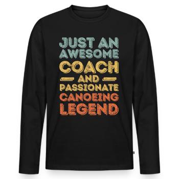 Trainer Canoe retro - Men's Premium Organic Long Sleeve Shirt - black - Front - Nico (187cm)