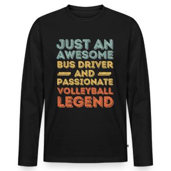 Bus driver volleyball retro - Men's Premium Organic Long Sleeve Shirt - black - Front - Nico (187cm)