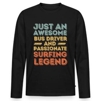 Bus drivers surf retro - Men's Premium Organic Long Sleeve Shirt - black - Front - Nico (187cm)