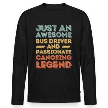 Bus driver Canoe driving retro - Men's Premium Organic Long Sleeve Shirt - black - Front - Nico (187cm)