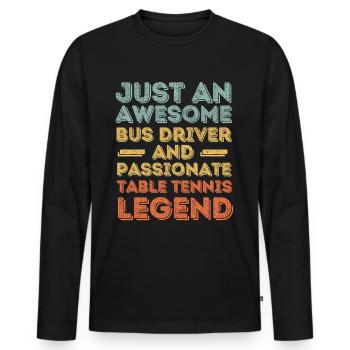 Bus driver table tennis retro - Men's Premium Organic Long Sleeve Shirt - black - Front - Nico (187cm)