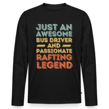 Bus driver rafting retro - Men's Premium Organic Long Sleeve Shirt - black - Front - Nico (187cm)