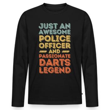 Policeman Darts retro - Men's Premium Organic Long Sleeve Shirt - black - Front - Nico (187cm)