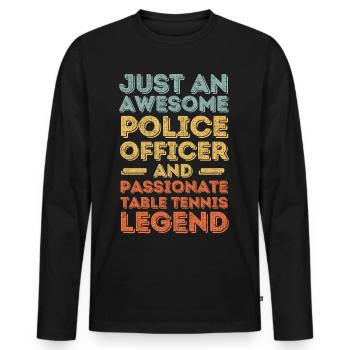 Policeman table tennis retro - Men's Premium Organic Long Sleeve Shirt - black - Front - Nico (187cm)