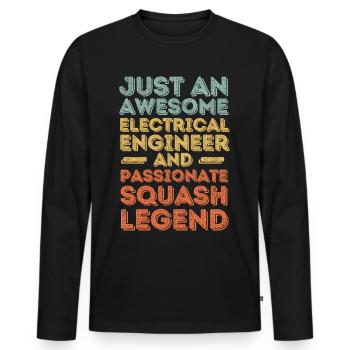 Ingénieur électricien Squash rétro - T-shirt manches longues Premium bio Homme - noir - Devant - Nico (187cm)