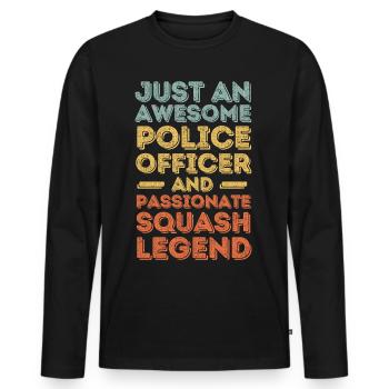 Policeman Squash retro - Men's Premium Organic Long Sleeve Shirt - black - Front - Nico (187cm)