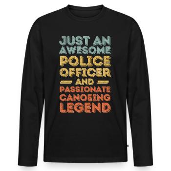 Policeman canoe retro - Men's Premium Organic Long Sleeve Shirt - black - Front - Nico (187cm)