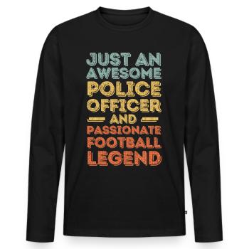 Policeman football retro - Men's Premium Organic Long Sleeve Shirt - black - Front - Nico (187cm)