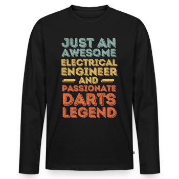 Electrical Engineer Darts retro - Men's Premium Organic Long Sleeve Shirt - black - Front - Nico (187cm)
