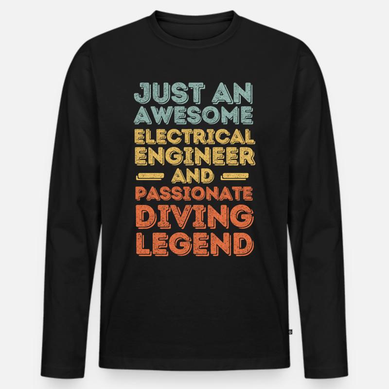 Elektroingenieur Tauchen retro - Männer Premium Bio Langarmshirt - Schwarz