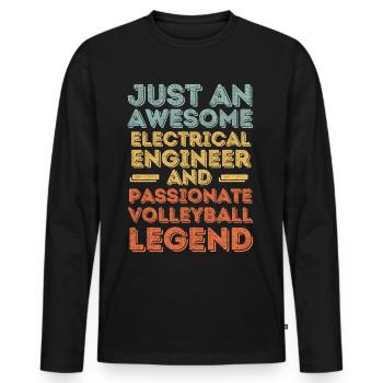 Electrical Engineer Volleyball retro - Men's Premium Organic Long Sleeve Shirt - black - Front - Nico (187cm)