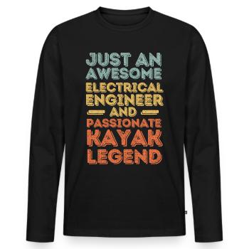 Electrical engineer kayak retro - Men's Premium Organic Long Sleeve Shirt - black - Front - Nico (187cm)