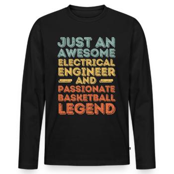 Electrical Engineer Basketball retro - Men's Premium Organic Long Sleeve Shirt - black - Front - Nico (187cm)