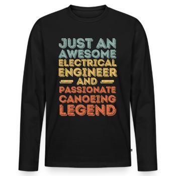 Electrical engineer canoe retro - Men's Premium Organic Long Sleeve Shirt - black - Front - Nico (187cm)