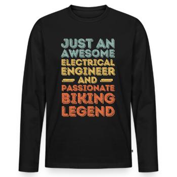 Electrical engineer cycling retro - Men's Premium Organic Long Sleeve Shirt - black - Front - Nico (187cm)