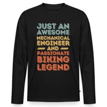 Mechanical Engineer Cycling retro - Men's Premium Organic Long Sleeve Shirt - black - Front - Nico (187cm)