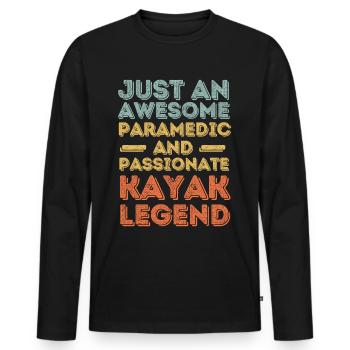 Paramedic Kayak retro - Men's Premium Organic Long Sleeve Shirt - black - Front - Nico (187cm)