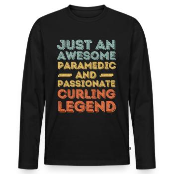 Paramedic Curling retro - Men's Premium Organic Long Sleeve Shirt - black - Front - Nico (187cm)