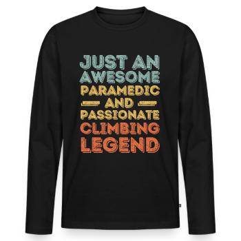 Paramedic climbing retro - Men's Premium Organic Long Sleeve Shirt - black - Front - Nico (187cm)