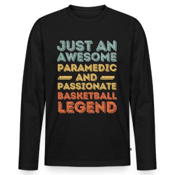 Paramedic Basketball retro - Men's Premium Organic Long Sleeve Shirt - black - Front - Nico (187cm)