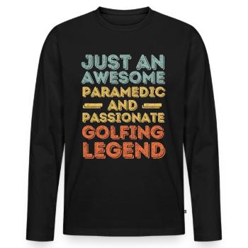 Sanitäter Golfen retro - Männer Premium Bio Langarmshirt - Schwarz - Vorne - Nico (187cm)