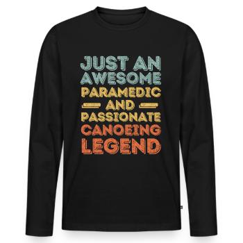 Paramedic canoeing retro - Men's Premium Organic Long Sleeve Shirt - black - Front - Nico (187cm)