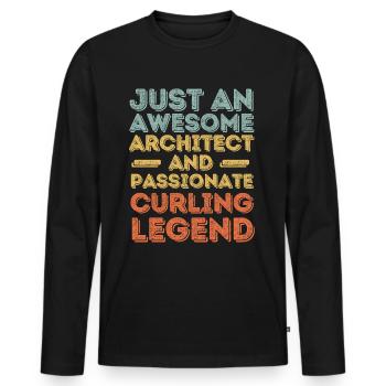 Architect Curling retro - Men's Premium Organic Long Sleeve Shirt - black - Front - Nico (187cm)