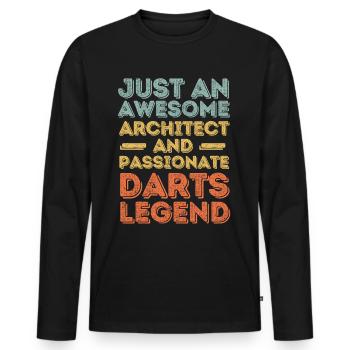 Architekt Darts retro - Männer Premium Bio Langarmshirt - Schwarz - Vorne - Nico (187cm)