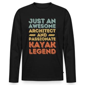 Architect Kayak retro - Men's Premium Organic Long Sleeve Shirt - black - Front - Nico (187cm)