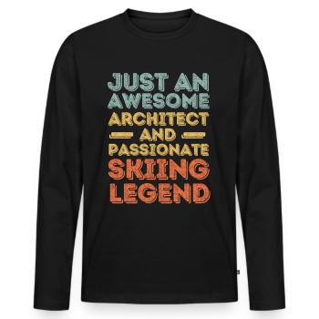 Architekt Ski fahren retro - Männer Premium Bio Langarmshirt - Schwarz - Vorne - Nico (187cm)