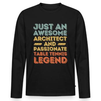Architekt Tischtennis retro - Männer Premium Bio Langarmshirt - Schwarz - Vorne - Nico (187cm)