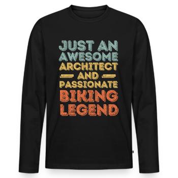 Architekt Radfahren retro - Männer Premium Bio Langarmshirt - Schwarz - Vorne - Nico (187cm)