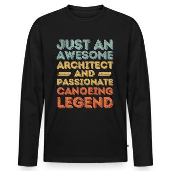 Architect Canoe retro - Men's Premium Organic Long Sleeve Shirt - black - Front - Nico (187cm)