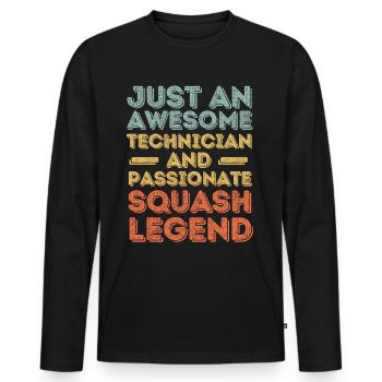 Technician Squash retro - Men's Premium Organic Long Sleeve Shirt - black - Front - Nico (187cm)