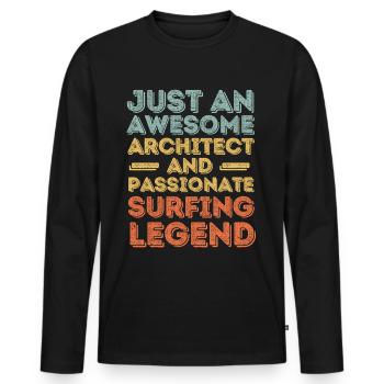 Architekt Surfen retro - Männer Premium Bio Langarmshirt - Schwarz - Vorne - Nico (187cm)