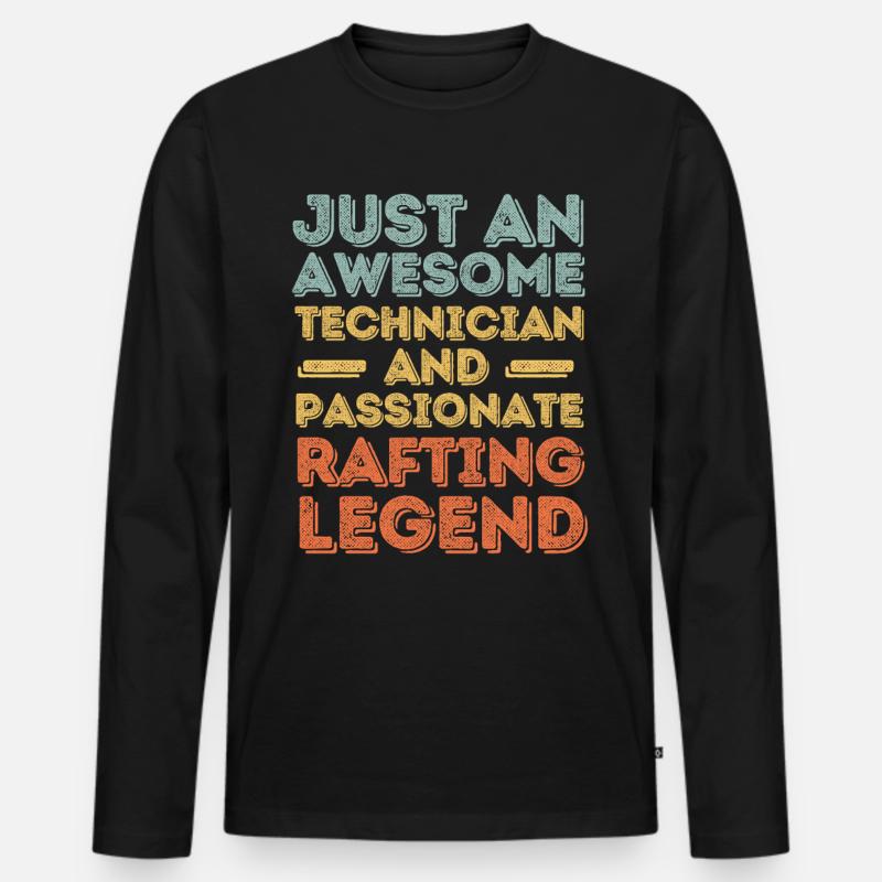 Techniker Rafting retro - Männer Premium Bio Langarmshirt - Schwarz
