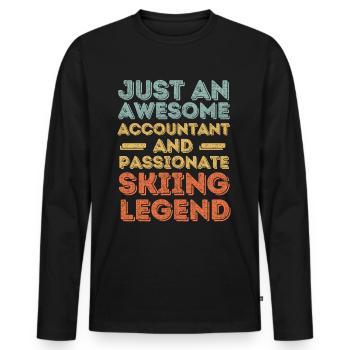 Buchhalter Ski retro - Männer Premium Bio Langarmshirt - Schwarz - Vorne - Nico (187cm)