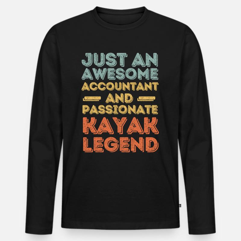Buchhalter Kayak retro - Männer Premium Bio Langarmshirt - Schwarz