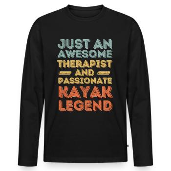 Therapist Kayak retro - Men's Premium Organic Long Sleeve Shirt - black - Front - Nico (187cm)