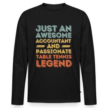 Buchhalter Tischtennis retro - Männer Premium Bio Langarmshirt - Schwarz - Vorne - Nico (187cm)