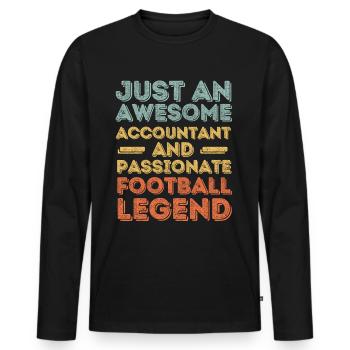 Buchhalter Fußball retro - Männer Premium Bio Langarmshirt - Schwarz - Vorne - Nico (187cm)
