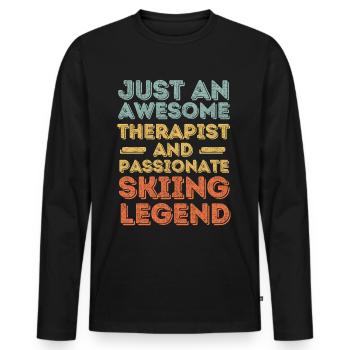 Therapeut Ski retro - Männer Premium Bio Langarmshirt - Schwarz - Vorne - Nico (187cm)
