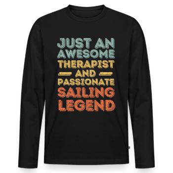 Thérapeute Voile rétro - T-shirt manches longues Premium bio Homme - noir - Devant - Nico (187cm)