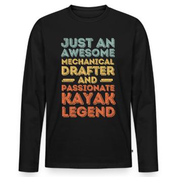 Technical draughtsman Kayak retro - Men's Premium Organic Long Sleeve Shirt - black - Front - Nico (187cm)