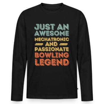 Mécatronique Bowling rétro - T-shirt manches longues Premium bio Homme - noir - Devant - Nico (187cm)