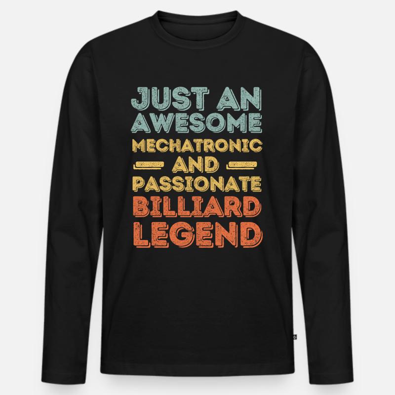 Mechatroniker Billard retro - Männer Premium Bio Langarmshirt - Schwarz