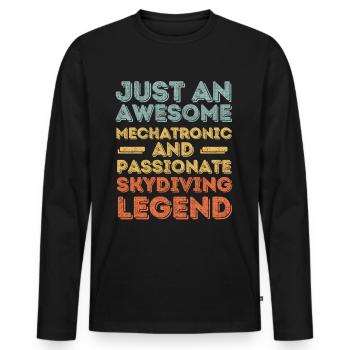 Mechatronics Engineer Skydiving retro - Men's Premium Organic Long Sleeve Shirt - black - Front - Nico (187cm)